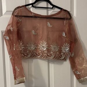 Elegant Sheer Embroidered Women's Top